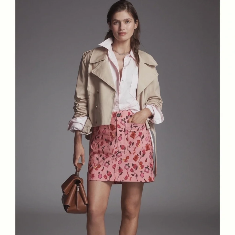 NWT Colette Anthro Anisa Makhoul Pink Skirt💄 - Picture 3 of 15